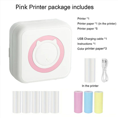 Mini Bluetooth Sticker Printer – Portable Inkless Pocket Printer for Photos, Journals & Notes