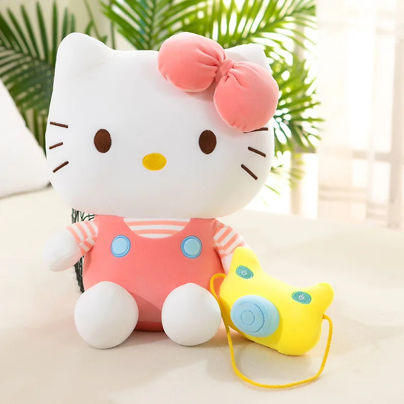 35cm Saniro Hello Kitty Plush Camera KT Cat Doll Cute Cat Kitty Toys Children's Gift Girl Sofy Stuffed Animal Pillow Toys Gifts