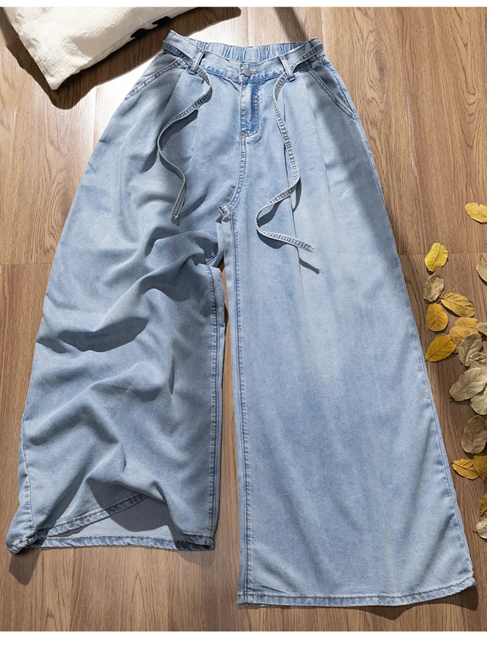 Thin Ice Silk Wide Leg Jeans