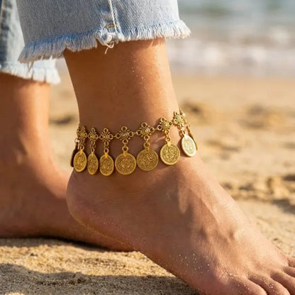 Bohemia Multilayer Rice Bead Anklet Set