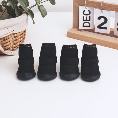 4pcs Breathable Dog & Cat Shoes – Anti-Slip, Year-Round Pet Paw Protectors