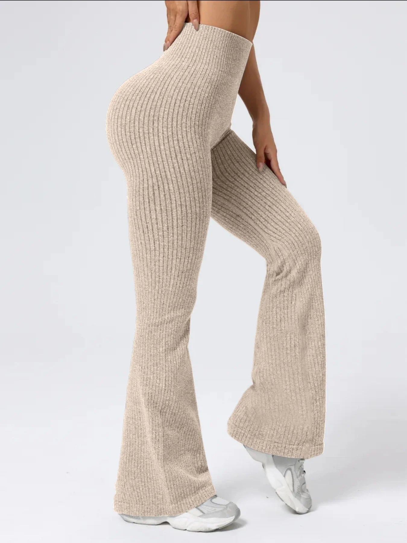High-Waist Stretchy Bell Bottom Pants
