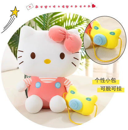 35cm Saniro Hello Kitty Plush Camera KT Cat Doll Cute Cat Kitty Toys Children's Gift Girl Sofy Stuffed Animal Pillow Toys Gifts