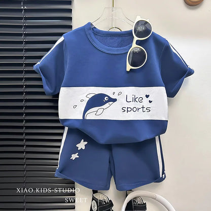 Children’s 2-Piece Summer T-Shirt & Shorts Set – Soft Cotton Casual Outfit for Boys & Girls