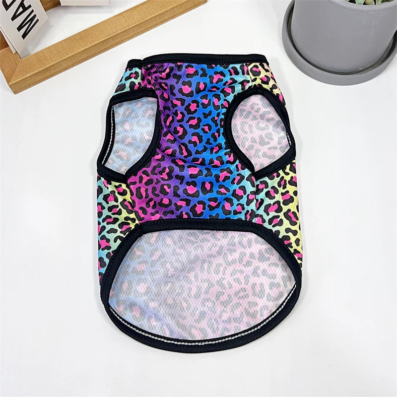 Pullover Pet Vest – Colorful Leopard Print for Small/Medium Dogs & Cats