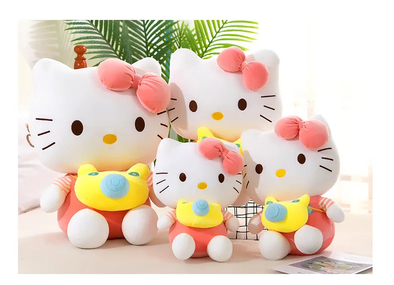 35cm Saniro Hello Kitty Plush Camera KT Cat Doll Cute Cat Kitty Toys Children's Gift Girl Sofy Stuffed Animal Pillow Toys Gifts