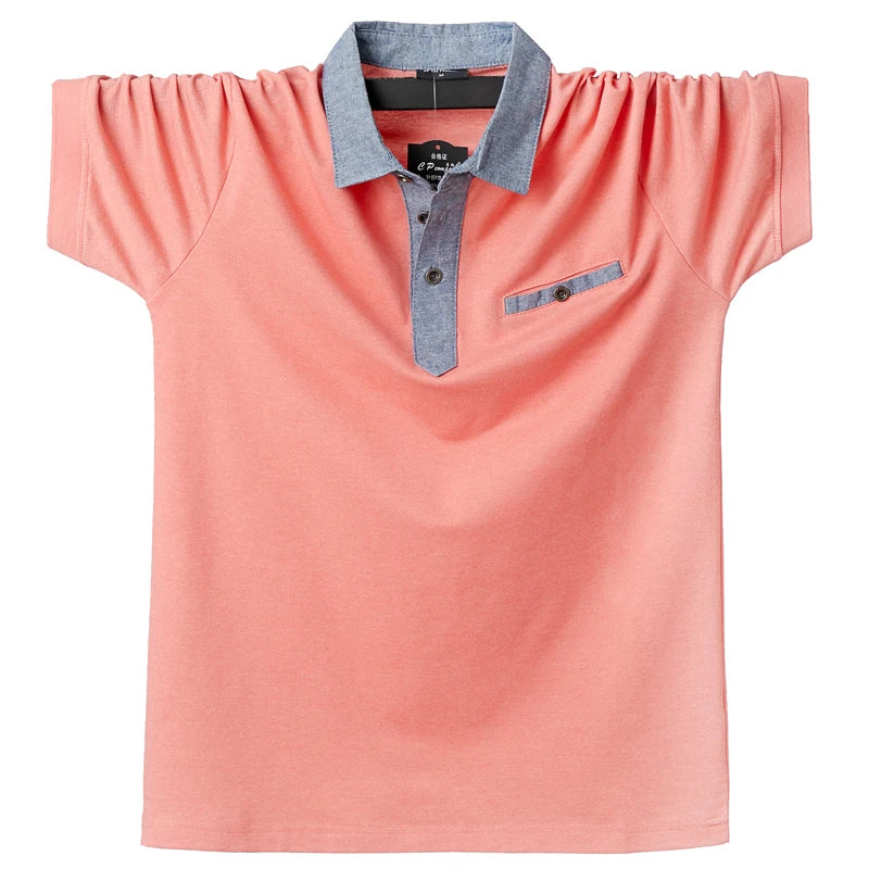 Men Solid Pocket Short Sleeve