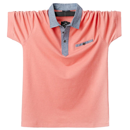 Men Solid Pocket Short Sleeve