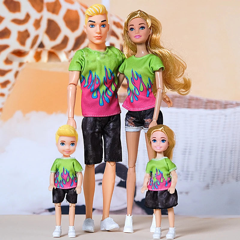 4pcs Family Dolls Ken & Wife Playset