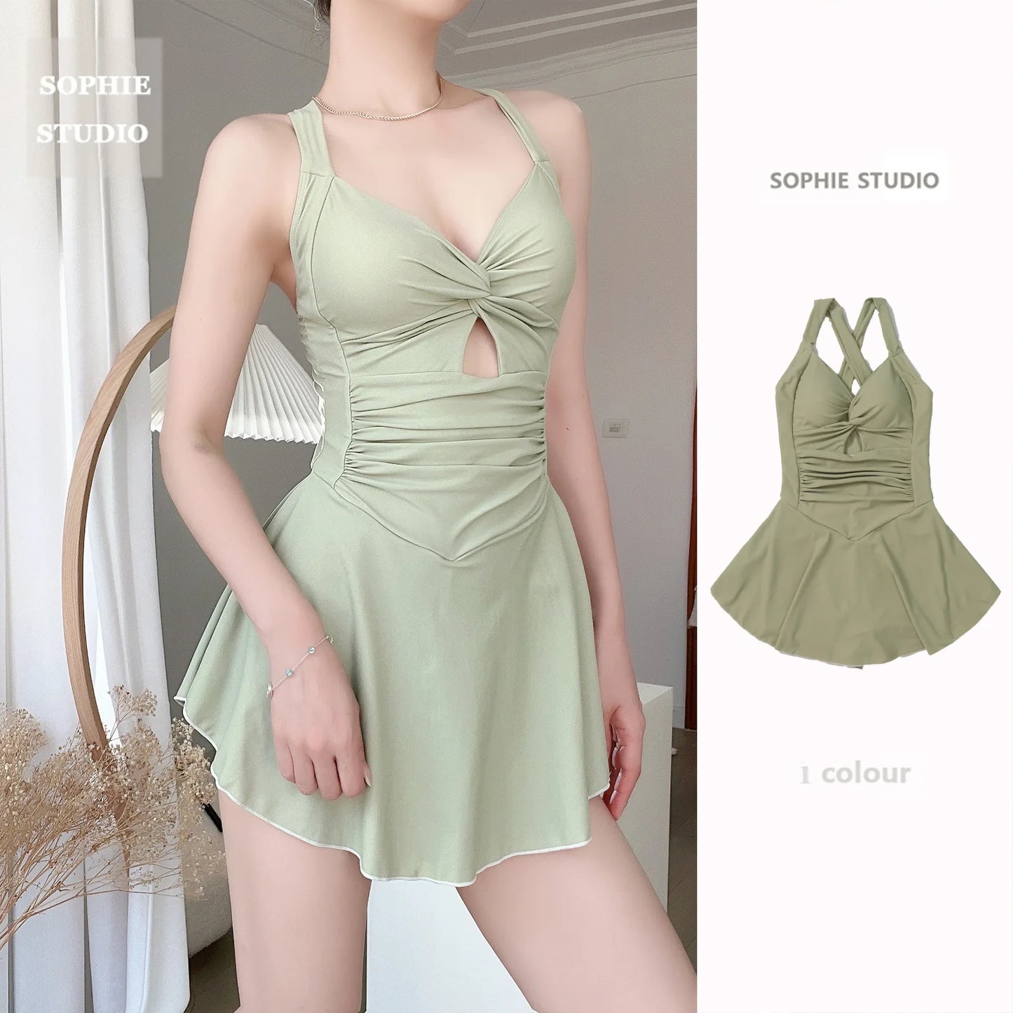 Hanging Neck Sweet Cute Swimwear Set