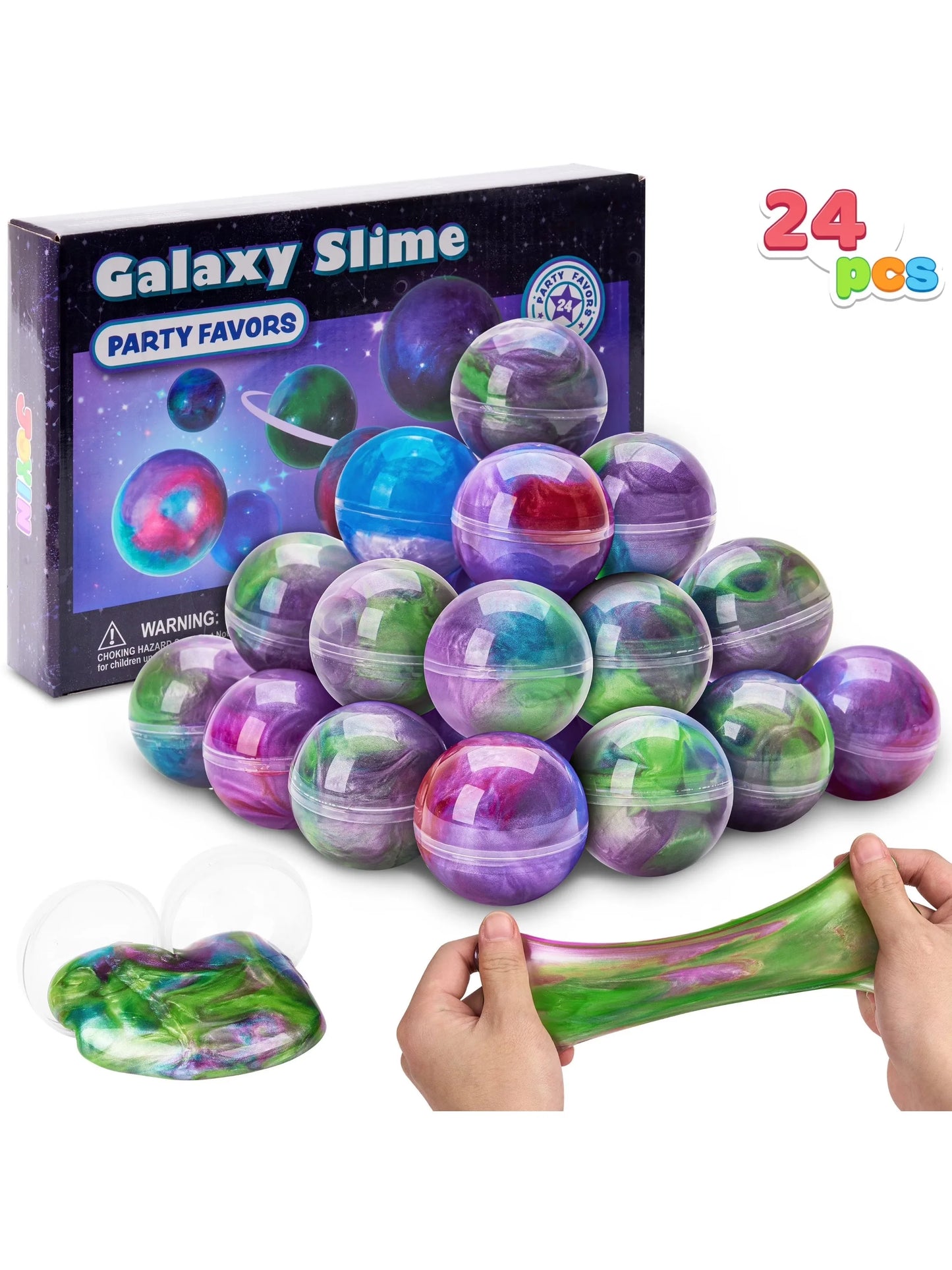 24 Pcs Mini Slime Party Favors Multicolor Galaxy Slime Balls