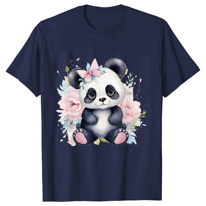 Cute Panda Printed T-Shirt