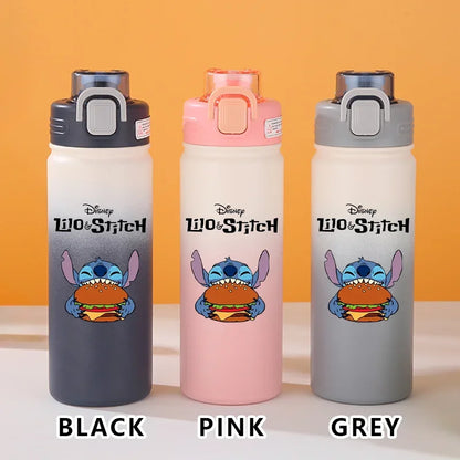 Disney Lilo Stitch Gradient Thermos Cup Outdoor Sports Fitness Portable Leak-proof Camping Cartoon Animation Cycling Kettle Gift