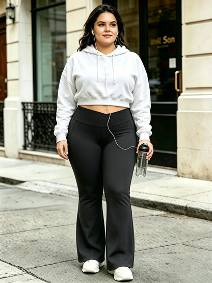 Plus Size Cross Waist Flare Leggings