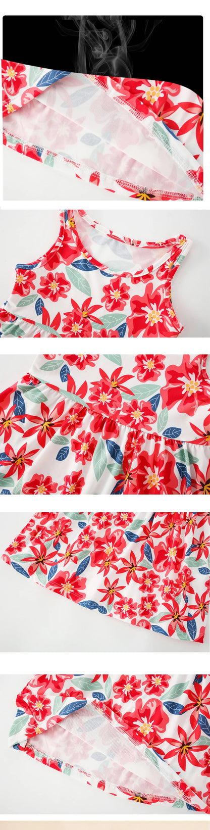 Cute Summer Cartoon Print Dress for Girls – Sleeveless A-Line Princess Outfit