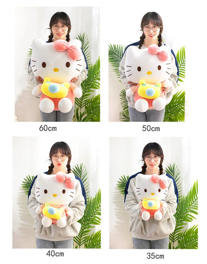 35cm Saniro Hello Kitty Plush Camera KT Cat Doll Cute Cat Kitty Toys Children's Gift Girl Sofy Stuffed Animal Pillow Toys Gifts