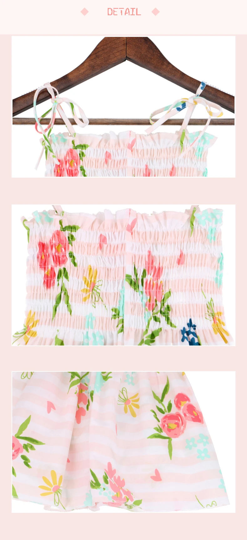 Children's Summer Floral Princess Dress – Cotton Sling Sundress for Girls