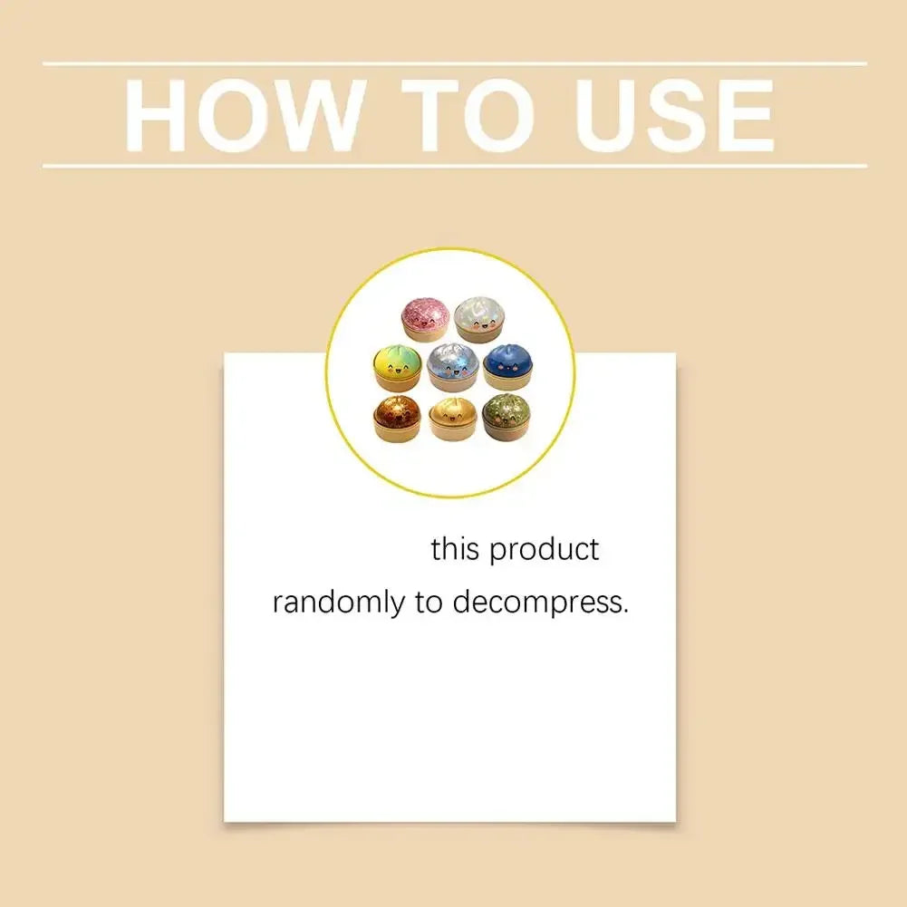 1pcs Party Time Realistic Steamed Bun Squeeze Toy