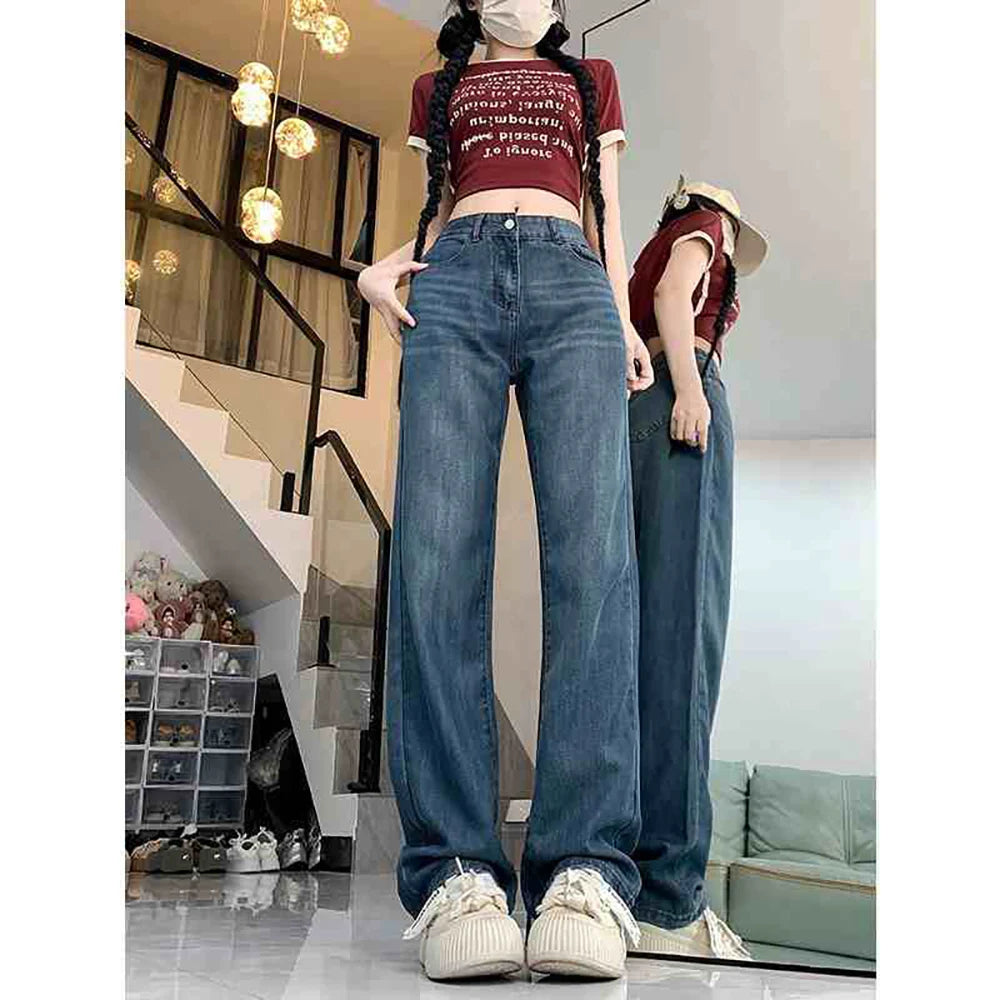 Oversized Thin Ice Silk Jeans