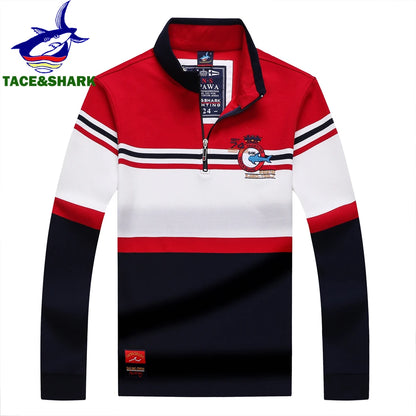 TACE&SHARK Stand Collar Polo Shirt