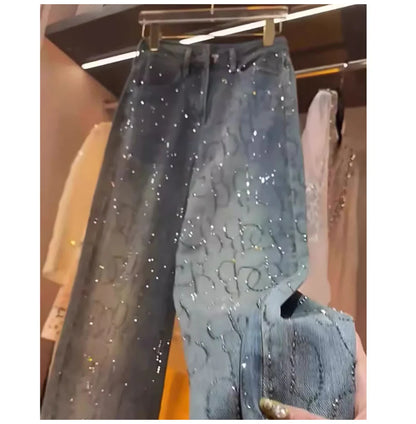 Hot Stamping Diamond Jeans