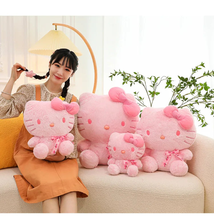 28-35cm Sanrio Hello Kitty Cat Plush Toys Cartoon KT Cat Plush Doll Soft Stuffed Kawaii Anime Pillow Birthday Gift For Kids Girl