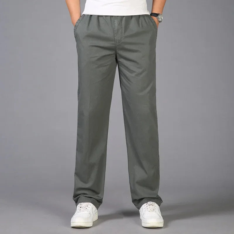 Men Pants Casual Cotton Long Pants Straight Joggers