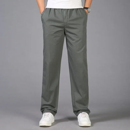 Men Pants Casual Cotton Long Pants Straight Joggers