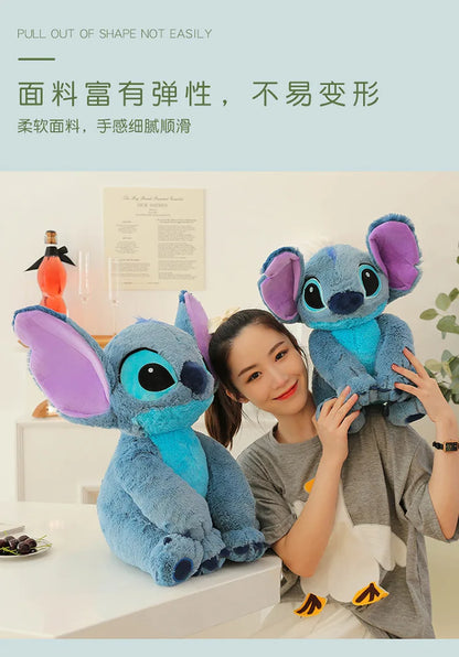 60cm Disney Stitch Plush Toy Doll Anime Lilo & Stitch Sitting Stitch Cartoon Stuffed Doll Children's Comforting Pillow Kids Gift