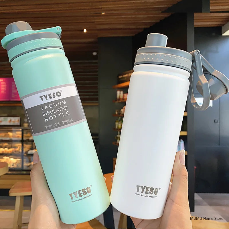 Tyeso 530/750ML Thermos Bottle Stainless Steel Vacuum Flask Travel Cup Insulated Water Bottle Sport Thermal Mug Hot & Cold Mug