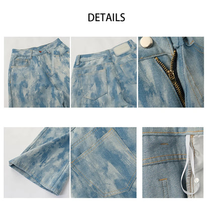Light Blue Tie-Dye Print Jeans