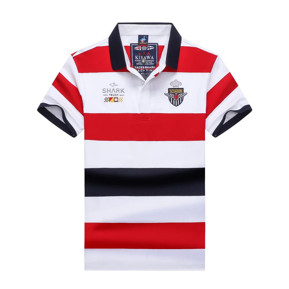 TACE&SHARK Straight Men's Striped Polos