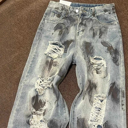 Dirty Ripped Holes Jeans Women