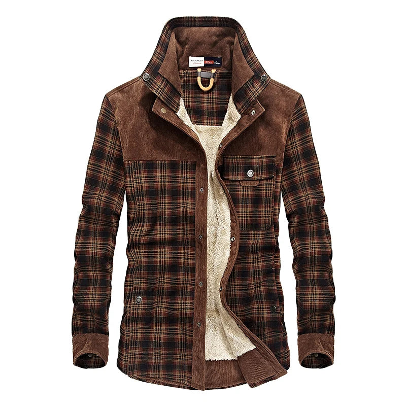 Men Casual Military Shirts Wool Fleece