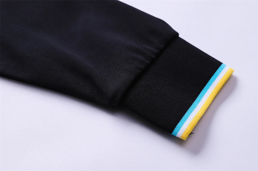 Men‘s Embroidery Solid Color Long Sleeve Polo Shirt