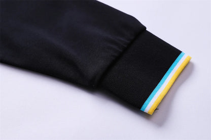 Men‘s Embroidery Solid Color Long Sleeve Polo Shirt