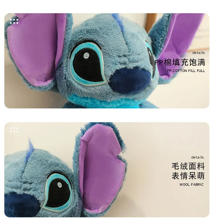 60cm Disney Stitch Plush Toy Doll Anime Lilo & Stitch Sitting Stitch Cartoon Stuffed Doll Children's Comforting Pillow Kids Gift