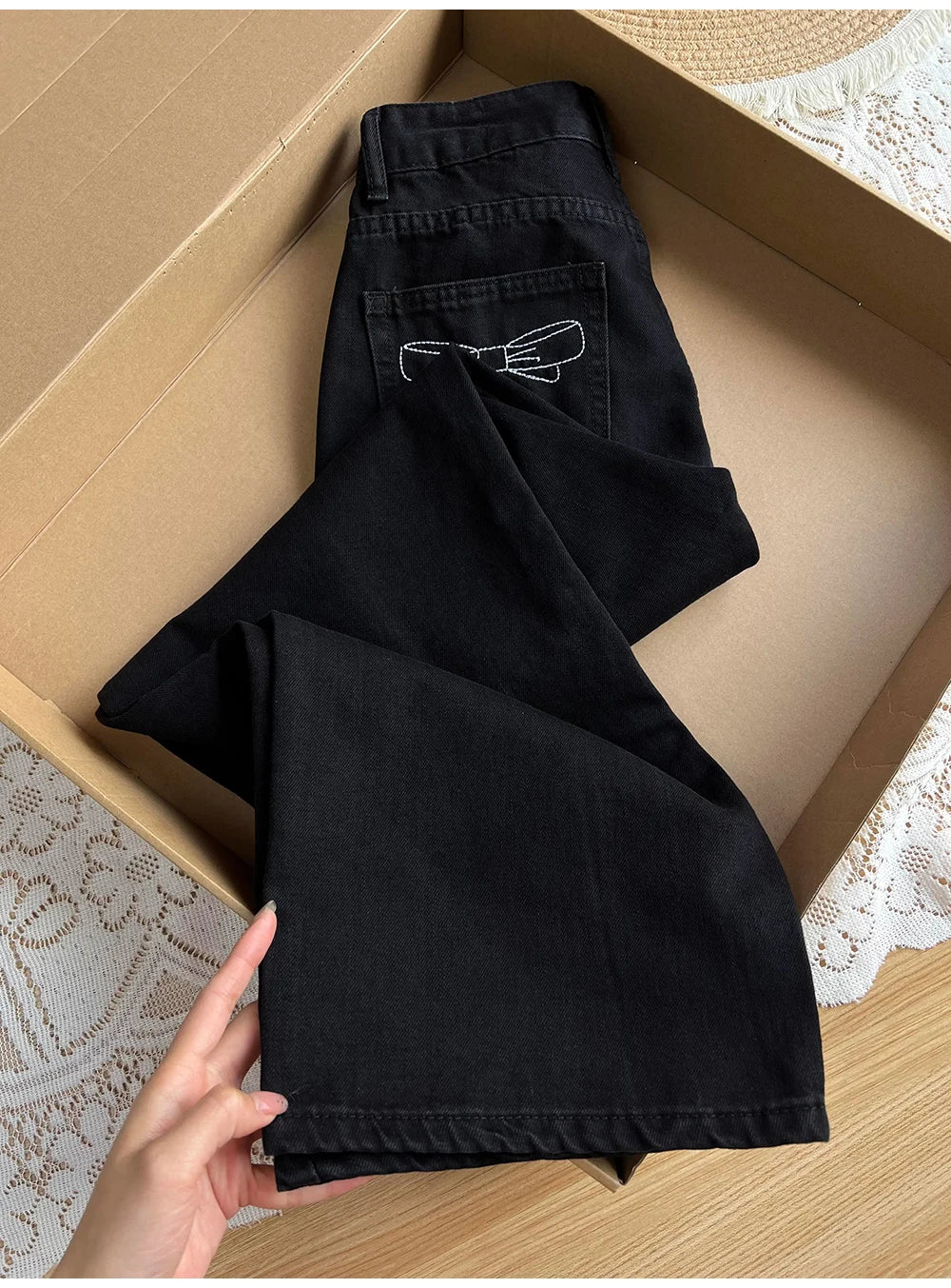 Black Straight Loose Jeans