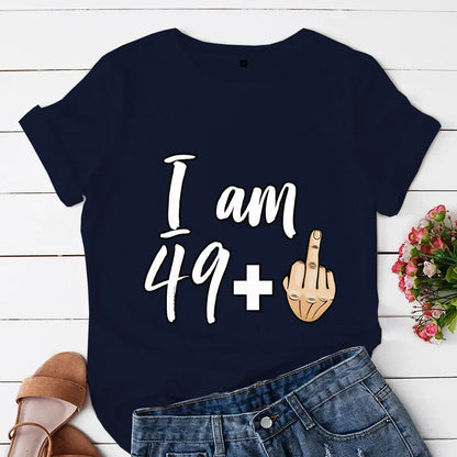 I Am 39 Plus Middle Finger Print Women T-shirts