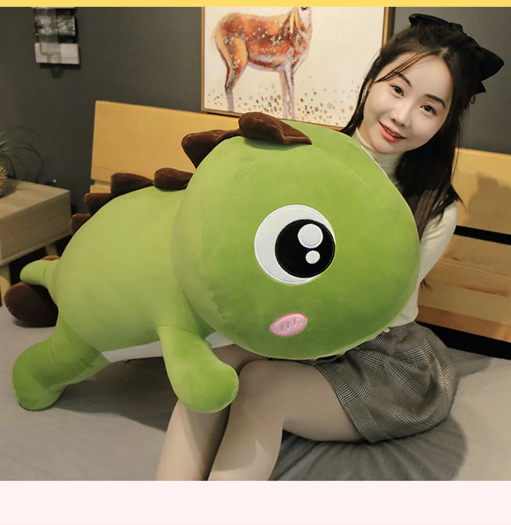 60cm Giant Dinosaur Stuffed Plush Toys Doll Pillow Sleeping Kawaii Big Decoration Animal Doll soft Pillow For Kids Birthday Gift