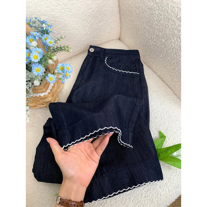 Thin Dark Blue Denim Pants