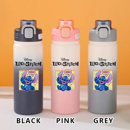 Disney Lilo Stitch Gradient Thermos Cup Outdoor Sports Fitness Portable Leak-proof Camping Cartoon Animation Cycling Kettle Gift