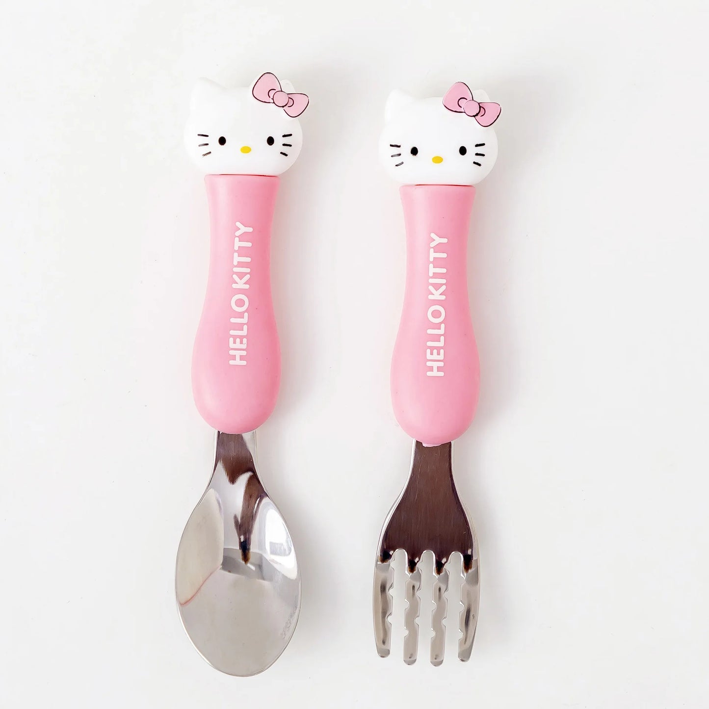 Anime Figure Hello Kitty Children Stainless Steel Cutlery Set Kuromi Cartoon Action Model Spoon Fork My Melody Baby Tableware