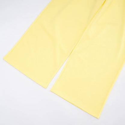 Casual Elastic Wide Leg Pants 2 Pieces Sets