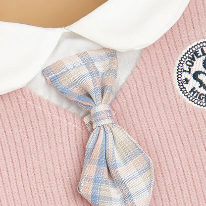 College Style Cute Pet Dress – Plaid Skirt for Small Dogs and Cats