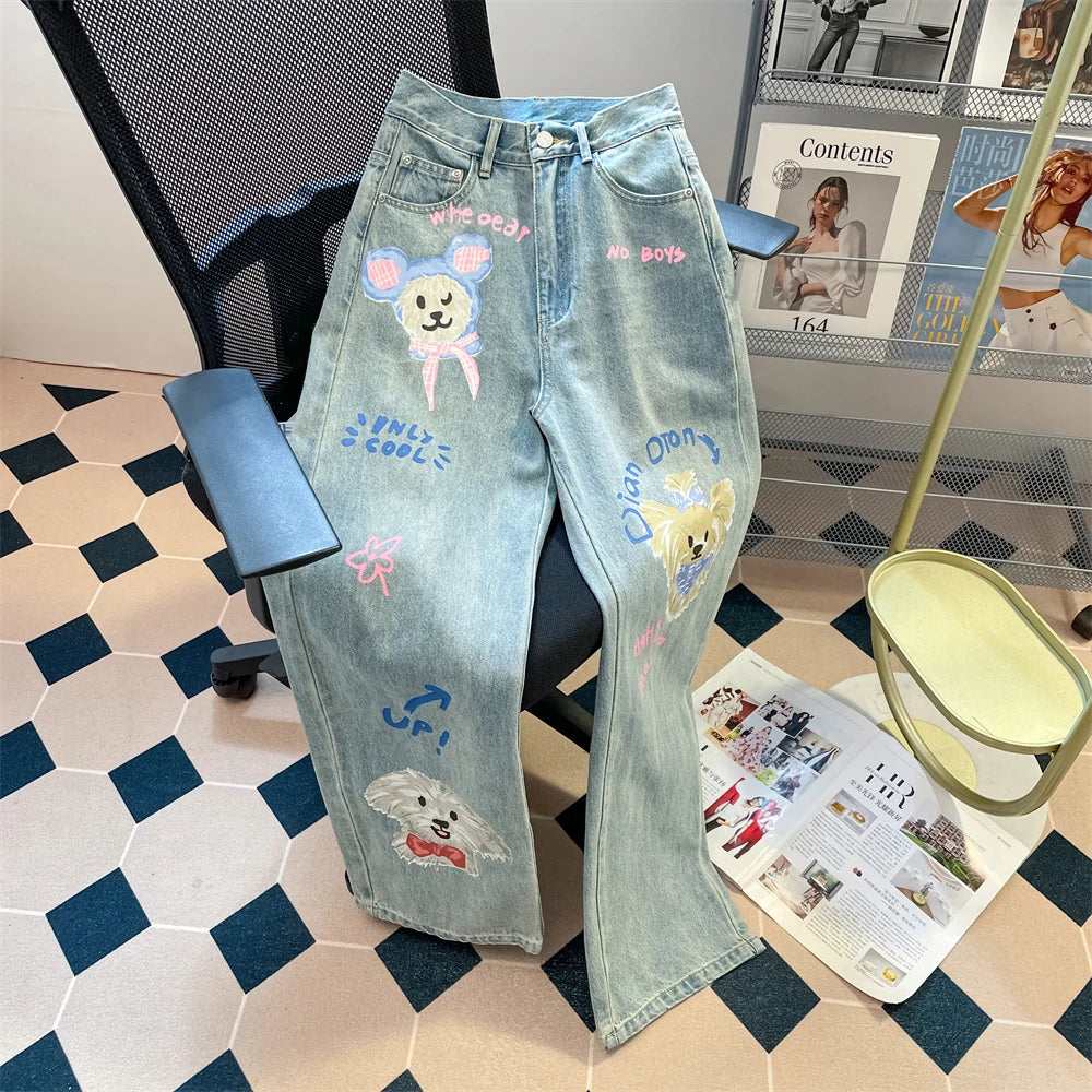Cartoon Dog Jeans