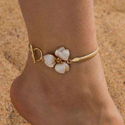 Fashion Metal Flower Pendant Anklet