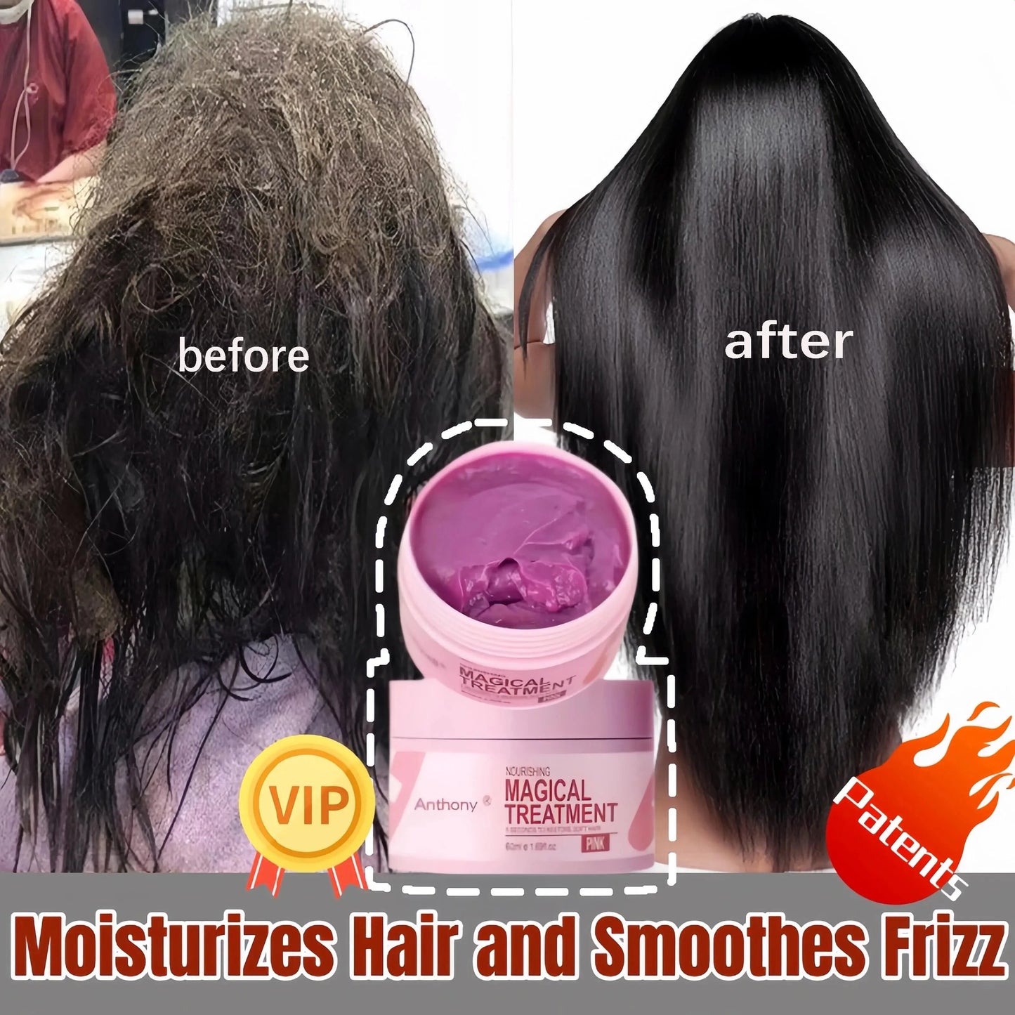 5 Seconds Magical Keratin Hair Mask Repair Damaged Hair Frizzy Soft Smooth Shiny Deep Moisturizing Nourish Hair Root Beauty Care