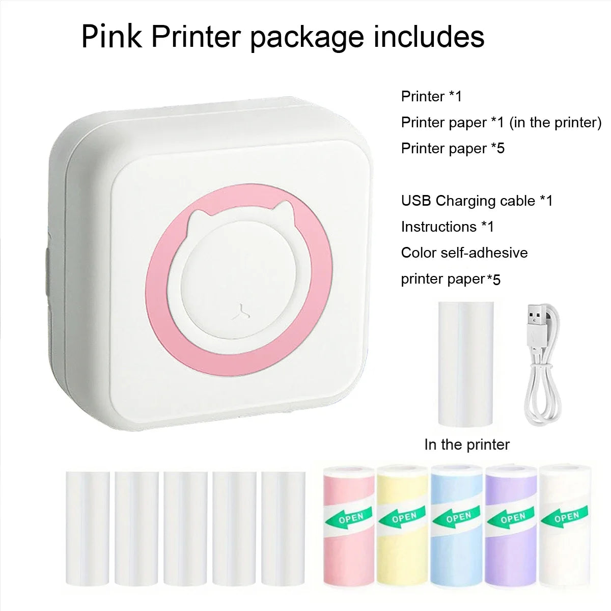 Mini Bluetooth Sticker Printer – Portable Inkless Pocket Printer for Photos, Journals & Notes