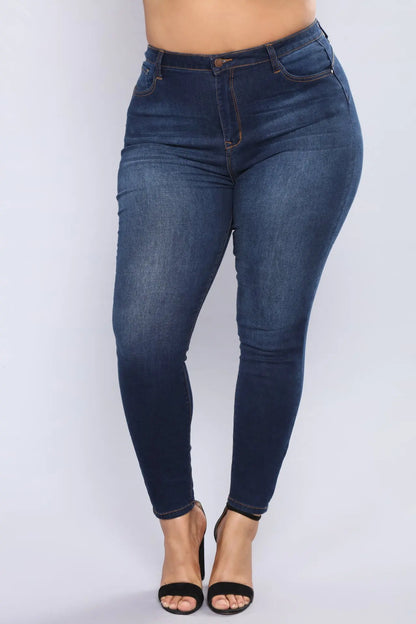 Women's plus size high waist jeans  L-5XL